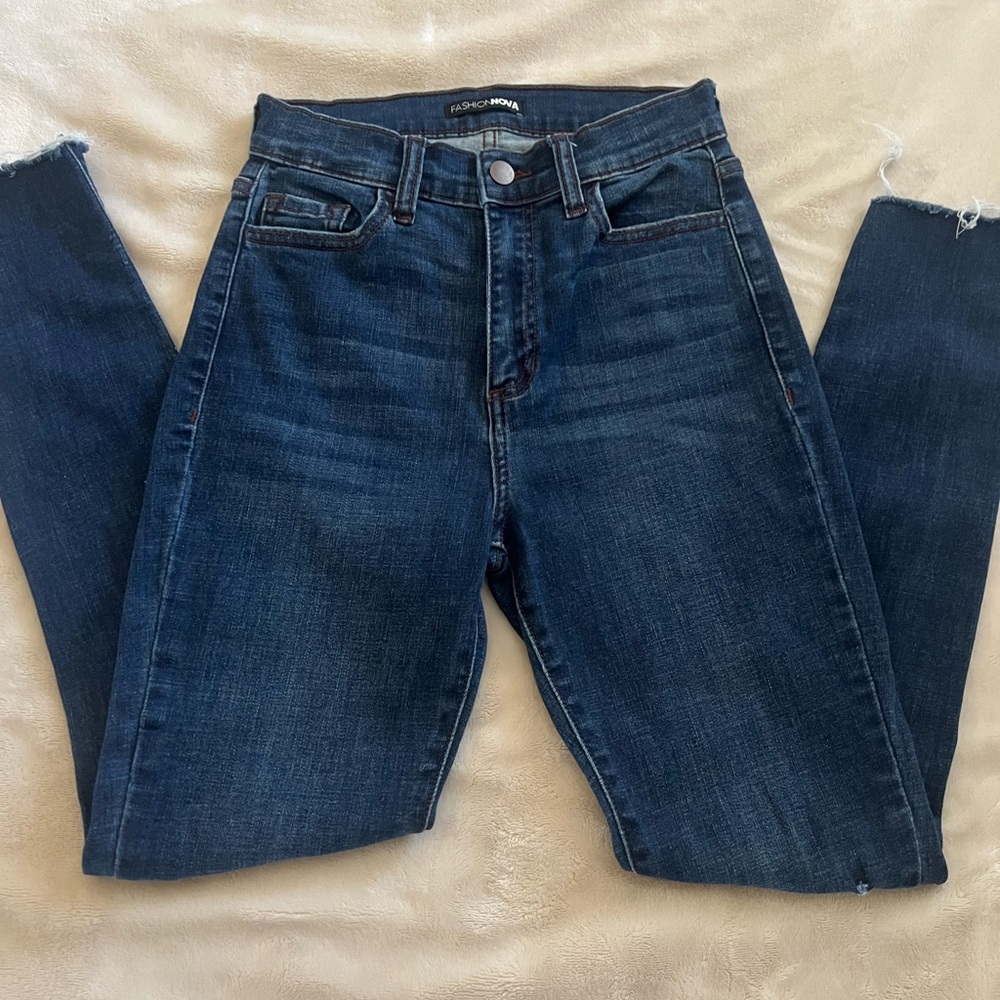 Fashion Nova Blue High Rise Jeans